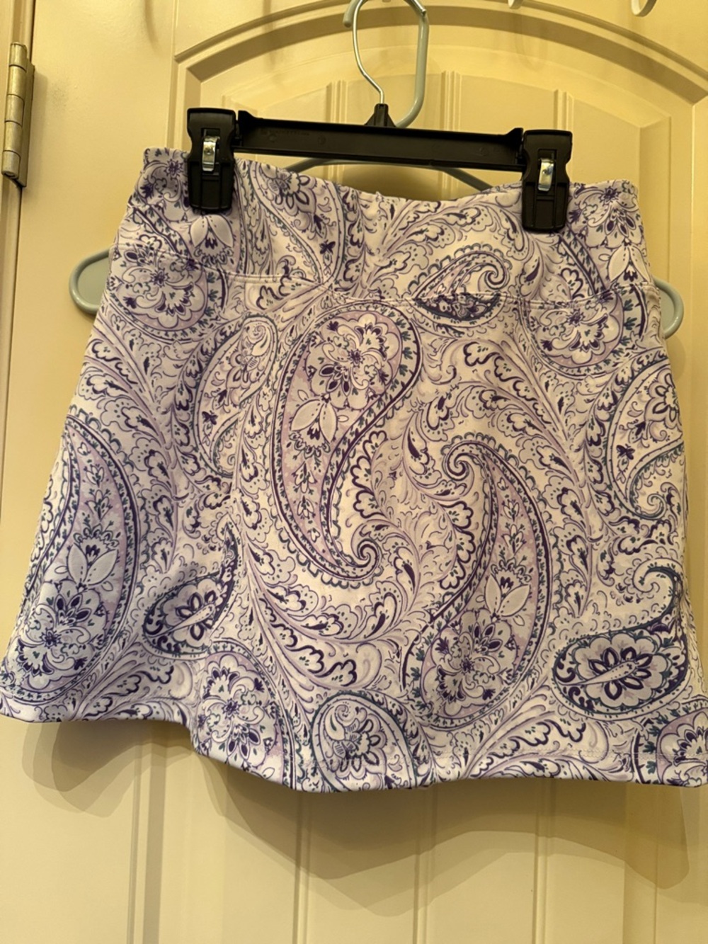 Sigrid Olsen Lavender and White Paisley A-Line Skirt